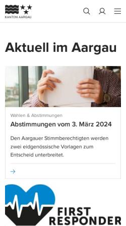 Vorschau der mobilen Webseite www.ag.ch, Kanton Aargau