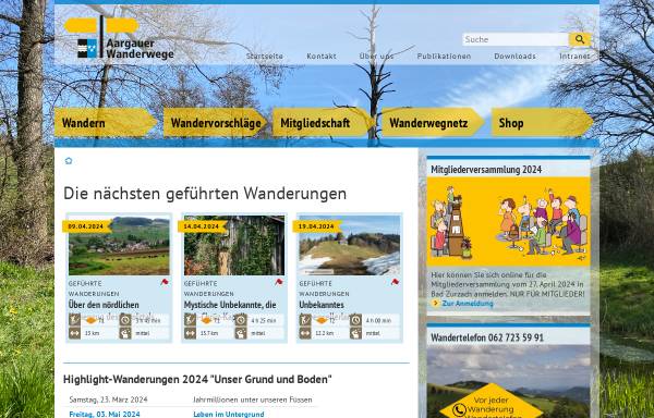 Vorschau von www.aargauer-wanderwege.ch, Vereinigung Aargauer Wanderwege