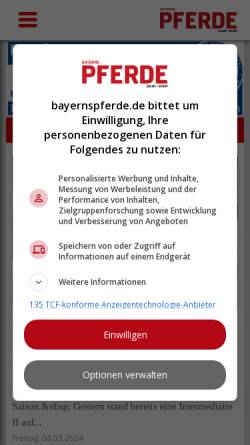 Vorschau der mobilen Webseite www.bayernspferde.de, Bayerns Pferde
