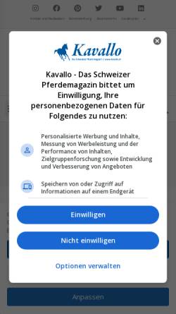 Vorschau der mobilen Webseite www.kavallo.ch, Kavallo