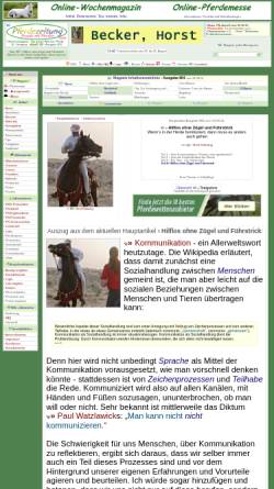Vorschau der mobilen Webseite pferdezeitung.com, Pferdezeitung Online