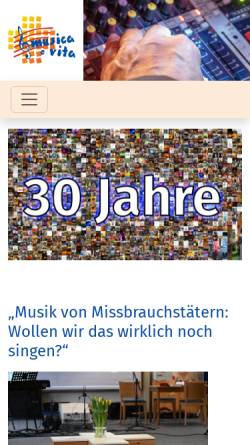 Vorschau der mobilen Webseite www.musica-e-vita.de, Musica e Vita