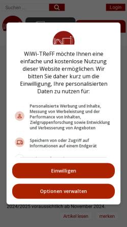 Vorschau der mobilen Webseite www.wiwi-treff.de, WiWi Treff
