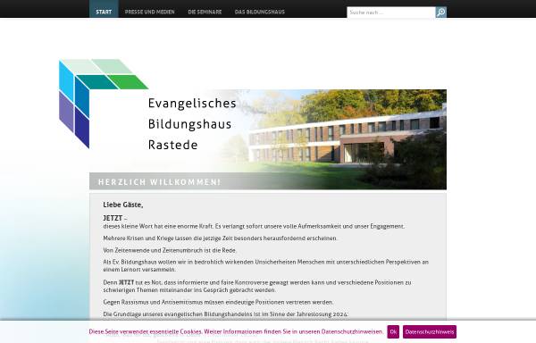Vorschau von www.hvhs.de, Evangelische Heimvolkshochschule Rastede