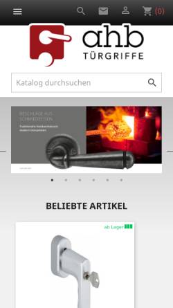 Vorschau der mobilen Webseite ahb-griffe.de, AHB-Griffe, Andreas Heidgen