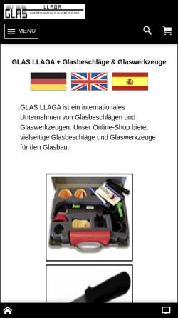 Vorschau der mobilen Webseite www.llaga.de, Glas Llaga, Joaquin Llaga