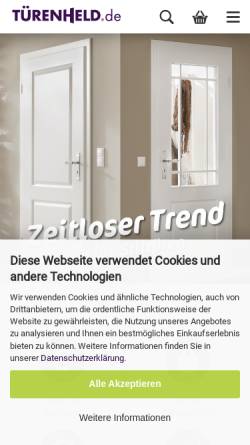 Vorschau der mobilen Webseite www.tuerenheld.de, Fenster & Türen Welt GmbH & Co. KG
