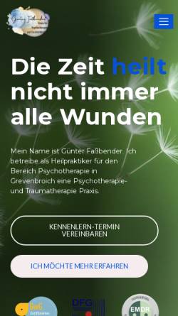 Vorschau der mobilen Webseite www.traumatherapie-praxis.de, Faßbender, Günther Traumatherapiepraxis
