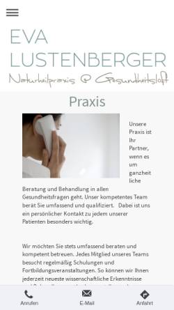 Vorschau der mobilen Webseite www.praxis-lustenberger.de, Lustenberger, Eva