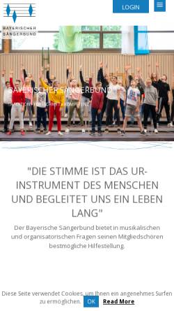 Vorschau der mobilen Webseite www.bayerischersaengerbund.de, Bayerischer Sängerbund e.V.