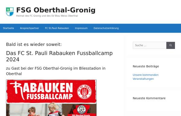 Vorschau von www.sg-gronig-oberthal.de, Spielgemeinschaft Gronig-Oberthal