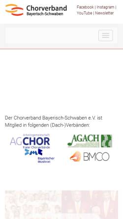 Vorschau der mobilen Webseite www.chorverband-cbs.de, Chorverband Bayerisch-Schwaben - CBS