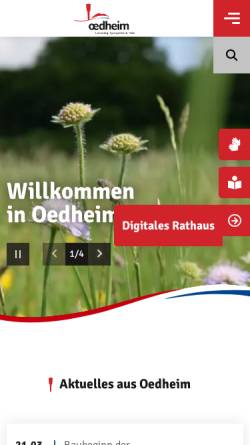 Vorschau der mobilen Webseite www.oedheim.de, Gemeinde Oedheim