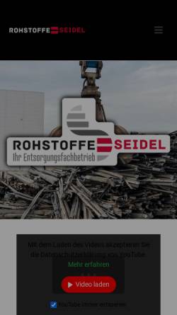 Vorschau der mobilen Webseite www.rohstoffe-seidel.de, Rohstoffe Seidel