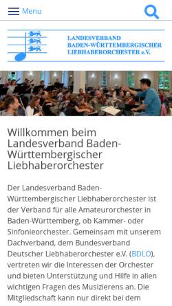 Vorschau der mobilen Webseite www.lbwl.de, Landesverband Baden-Württembergischer Liebhaberorchester e.V.