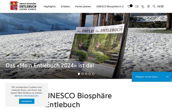 Vorschau von www.biosphaere.ch, UNESCO Biosphäre Entlebuch