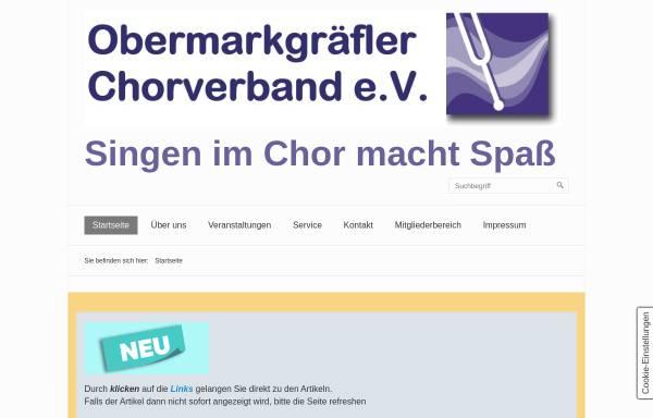 Vorschau von www.omsb.de, Obermarkgräfler Sängerbund