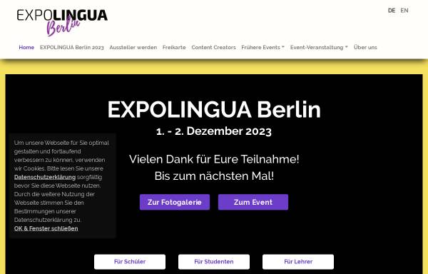 Vorschau von www.expolingua.com, Expolingua Berlin - Internationale Messe für Sprachen und Kulturen