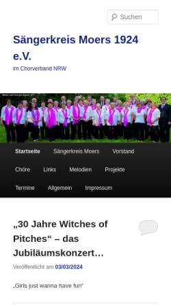 Vorschau der mobilen Webseite www.sk-moers.de, Sängerkreis Moers