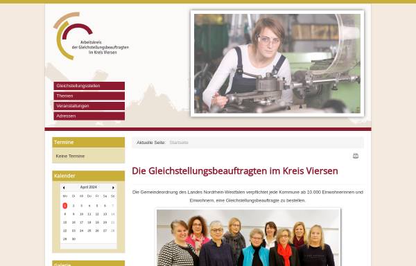 Vorschau von frauenimkreisviersen.de, Arbeitskreis der Gleichstellungsbeauftragten im Kreis Viersen