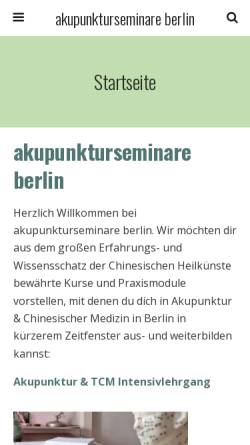 Vorschau der mobilen Webseite akupunkturseminare-berlin.de, akupunkturseminare berlin