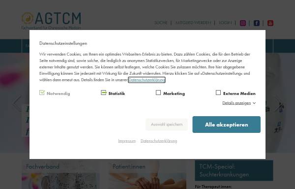 Vorschau von www.agtcm.de, Arbeitsgemeinschaft für Klassische Akupunktur und Traditionelle Chinesische Medizin e.V.