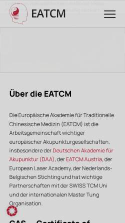 Vorschau der mobilen Webseite eatcm.de, Europäische Akademie für TCM