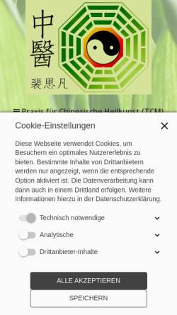 Vorschau der mobilen Webseite www.tcm-in-gailingen.de, FTCM - Forum für Traditionelle Chinesische Medizin