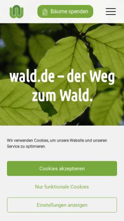 Vorschau der mobilen Webseite wald.de, Wald.de