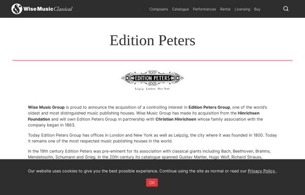 Vorschau von www.edition-peters.de, C.F. Peters Musikverlag