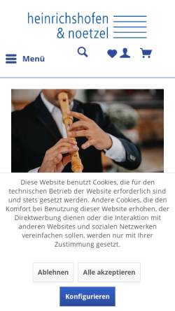 Vorschau der mobilen Webseite www.heinrichshofen.de, Heinrichshofen's Verlag GmbH & Co. KG