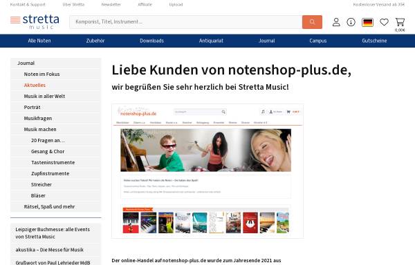Vorschau von www.notenshop-plus.de, Notenshop-plus.de, Inh. Eva Beutel