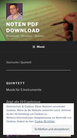 Vorschau der mobilen Webseite www.quintettnoten.de, Quintettnoten