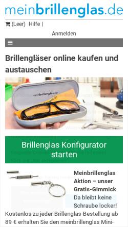 Vorschau der mobilen Webseite www.meinbrillenglas.de, Optik Sehstern GmbH