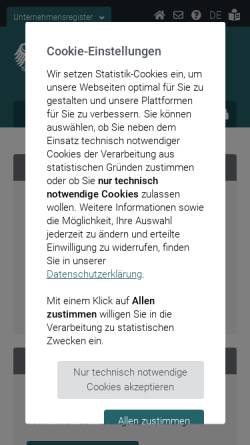 Vorschau der mobilen Webseite www.unternehmensregister.de, Unternehmensregister