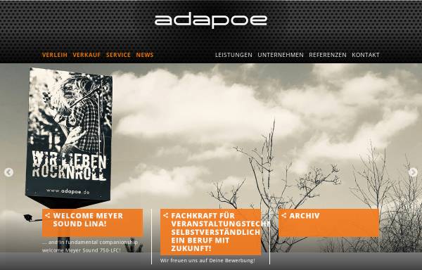 Vorschau von www.adapoe.de, Adapoe Event- und Studiotechnik GmbH