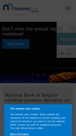 Vorschau der mobilen Webseite www.nbb.be, Belgien
