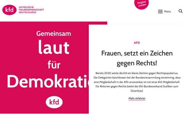 Vorschau von www.kfd-bundesverband.de, Katholische Frauengemeinschaft Deutschlands Bundesverband e.V. [kfd]