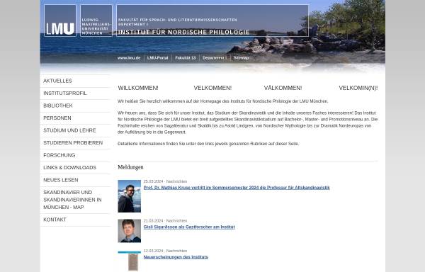 Vorschau von www.nordistik.uni-muenchen.de, Ludwigs-Maximilian-Universität München - Institut für Nordische Philologie