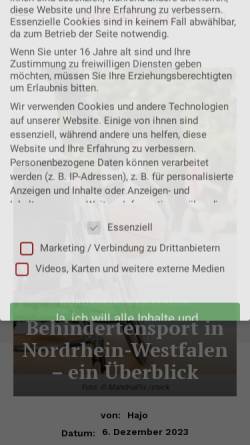 Vorschau der mobilen Webseite www.bsg-essen.de, BSG Essen e.V.