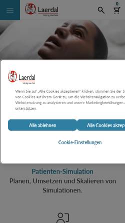 Vorschau der mobilen Webseite www.laerdal.com, Laerdal Medical GmbH