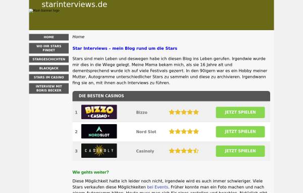 Vorschau von www.starinterviews.de, Star-Interviews