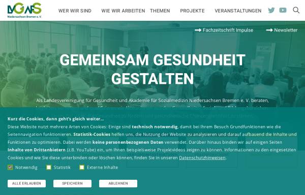 Vorschau von www.gesundheit-nds.de, Landesvereinigung für Gesundheit Niedersachsen