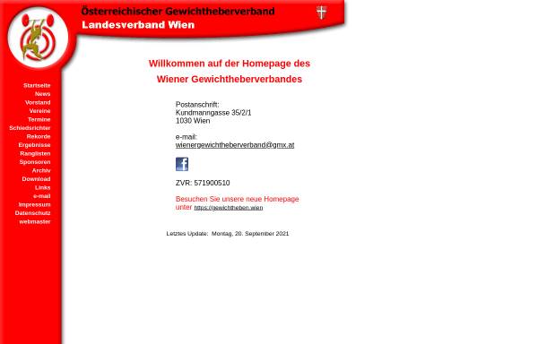Vorschau von www.wienergewichtheberverband.at, Wiener Gewichtheberverband (WGV)