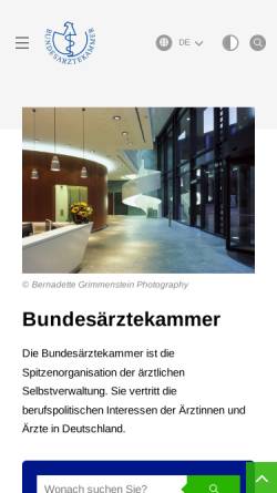Vorschau der mobilen Webseite www.bundesaerztekammer.de, Bundesärztekammer