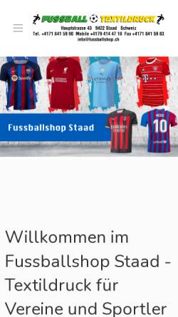 Vorschau der mobilen Webseite www.fussballshop.ch, Fussballshop Rorschach