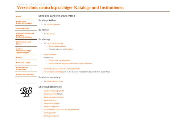 Vorschau von bbb.neteler.org, Verzeichnis von Institutionen des Bundes und der Länder