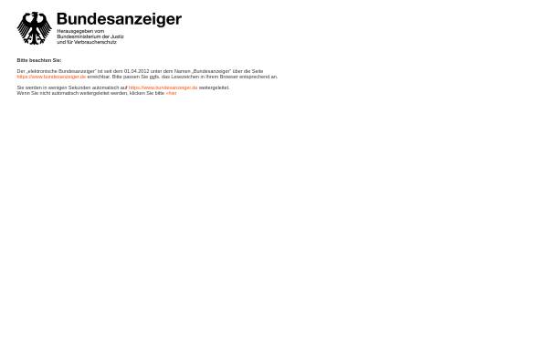 Vorschau von www.ebundesanzeiger.de, eBundesanzeiger - elektronischer Bundesanzeiger