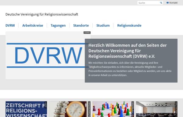 Vorschau von www.dvrw.uni-hannover.de, Deutsche Vereinigung für Religionsgeschichte (DVRG)
