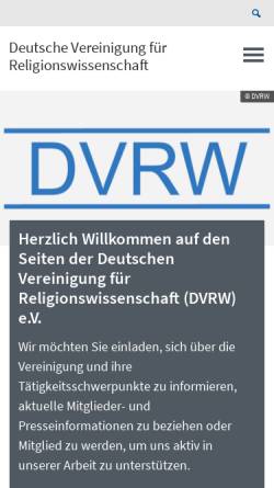 Vorschau der mobilen Webseite www.dvrw.uni-hannover.de, Deutsche Vereinigung für Religionsgeschichte (DVRG)